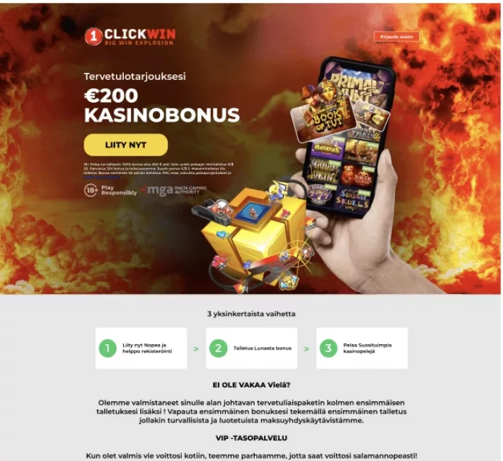 1ClickWin Casinon etusivu