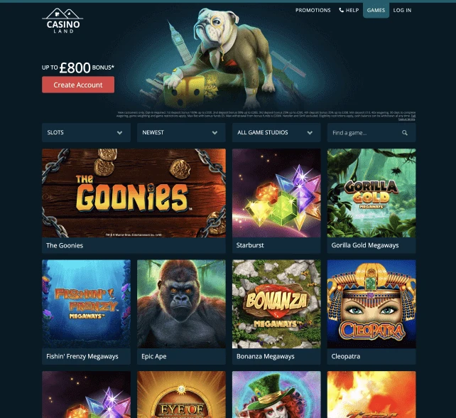 CasinoLand Homepage