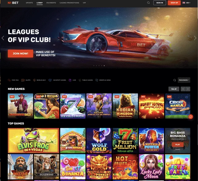 N1Bet Homepage