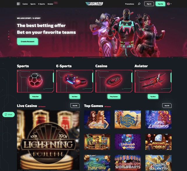 Casinozer Homepage