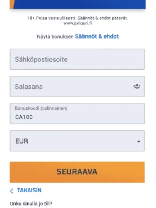 STS Casinolle rekisteröityminen mobiilisti