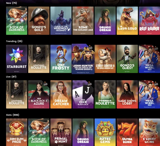 WOWCasino games