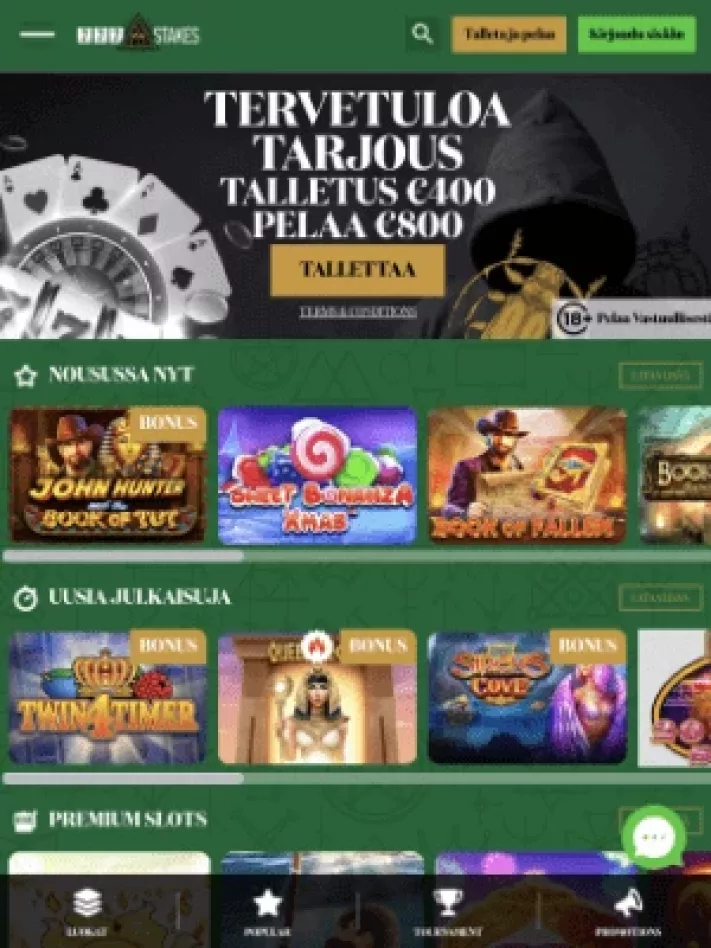 777 Stakes Casinon etusivu mobiilisti