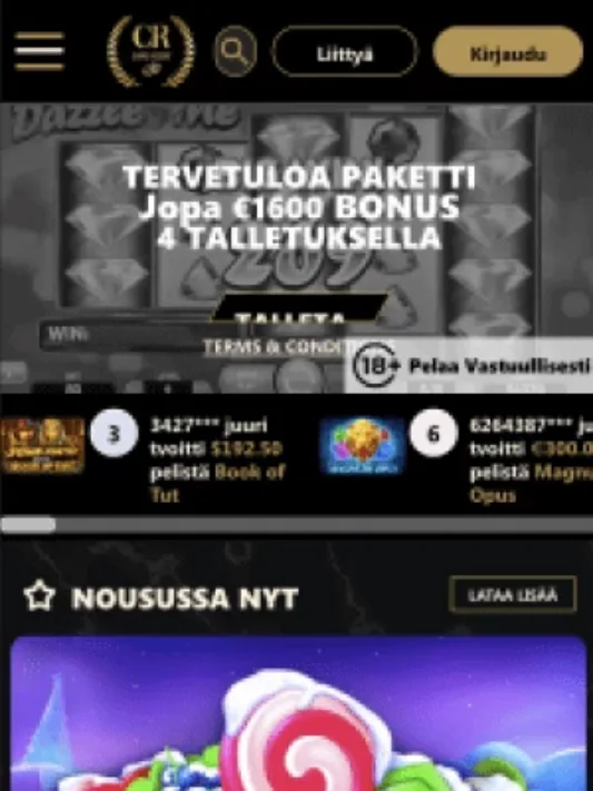 ChipsResort Casinon etusivu mobiilisti