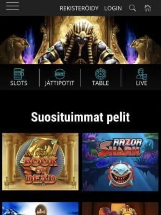 Wild Pharao Casinon etusivu mobiilisti