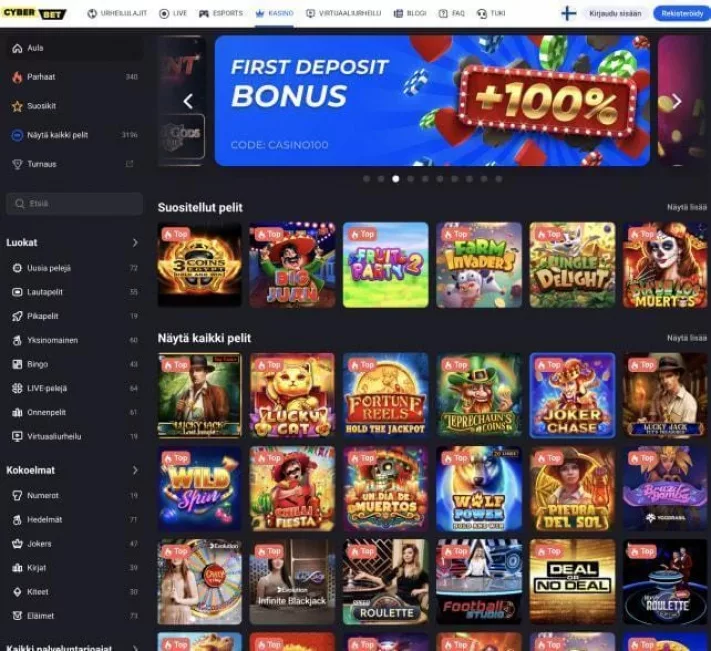 Cyberbet Casinon etusivu