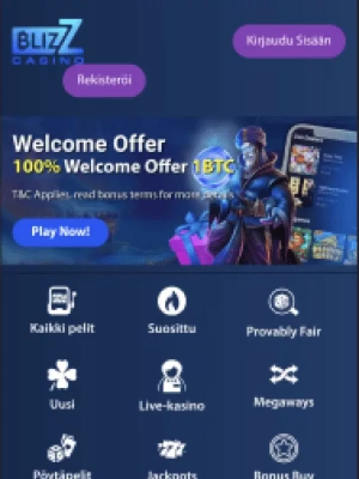 Blizz Casinon pelit mobiilisti