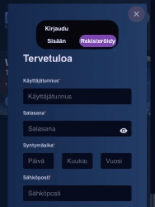 Blizz Casinolle rekisteröityminen mobiilisti