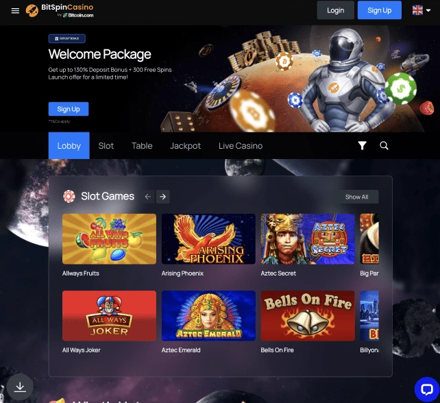 BitSpin Casino homepage