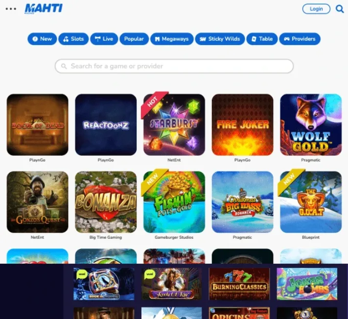 Mahti Casino pelit, kuvankaappaus