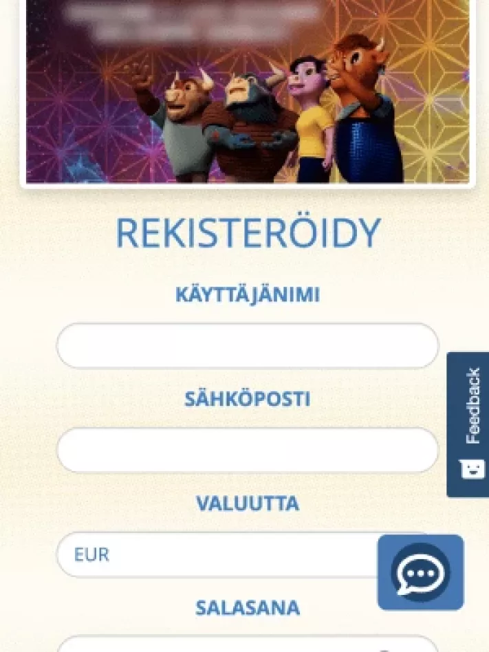 LuckyBull Casinolle rekisteröityminen mobiilisti, kuvankaappaus