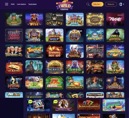 iWild Casinon pelit, kuvankaappaus