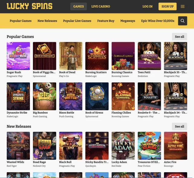 lucky spins games