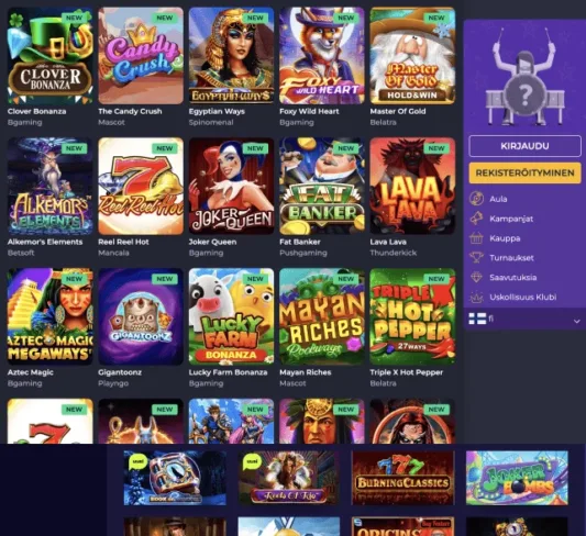 Rolling Slots Casino arvostelun kuvankaappaus, kasinon pelit