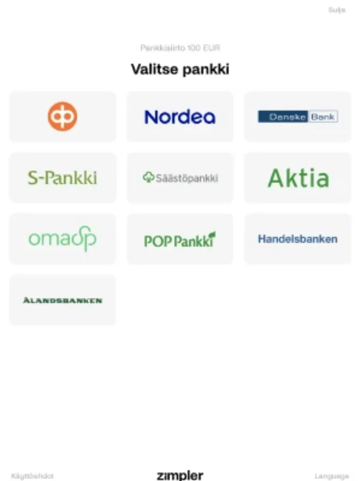 Sisukasinolle rekisteröityminen mobiilisti, kuvankaappus