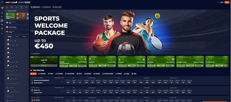 nine casino sports