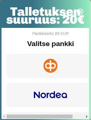 Kuvankaappaus Lumi Casinolle tallettamisesta mobiilisti