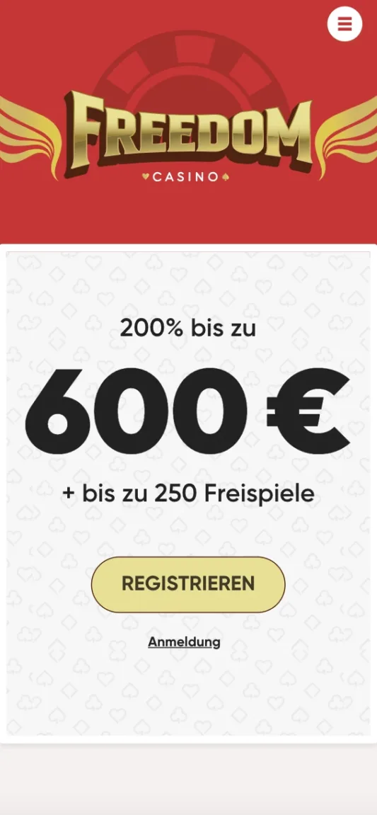 Freedom Casino Willkommensbonus