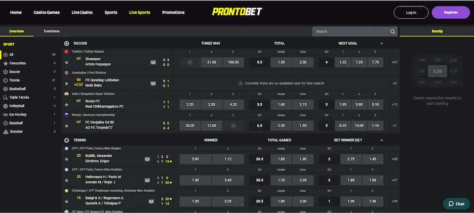 prontobet sports live betting