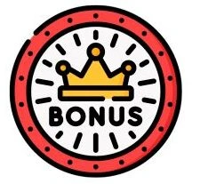 circle with a crown and the text bonus in the middle