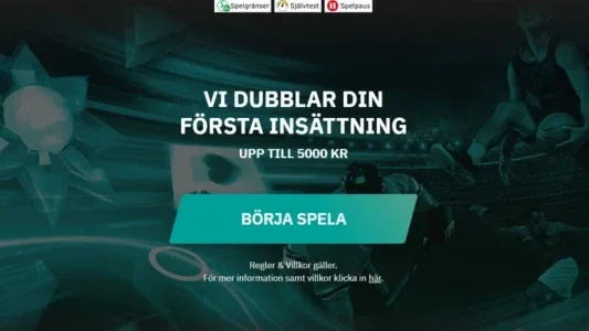 Hockeyspelare som håller i en klubba och en basketbollspelare ett hjärter ess spelkort hos Fastbet casino