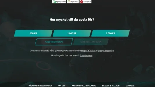 Svart registreringsfönster med tre blåa knappar hos Fastbet casino