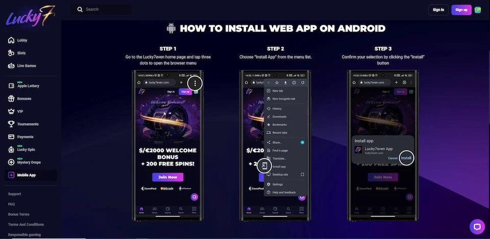 lucky7even mobile app