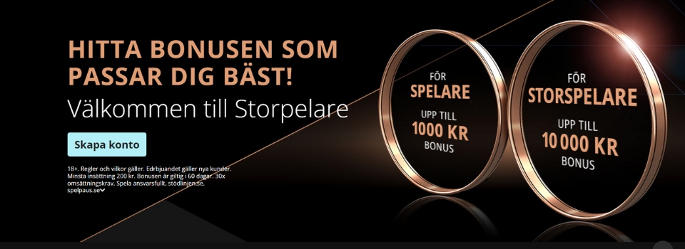 Storspelare casino bonus