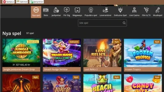 Spelautomater på en svart bakgrund hos Storspelare caisno