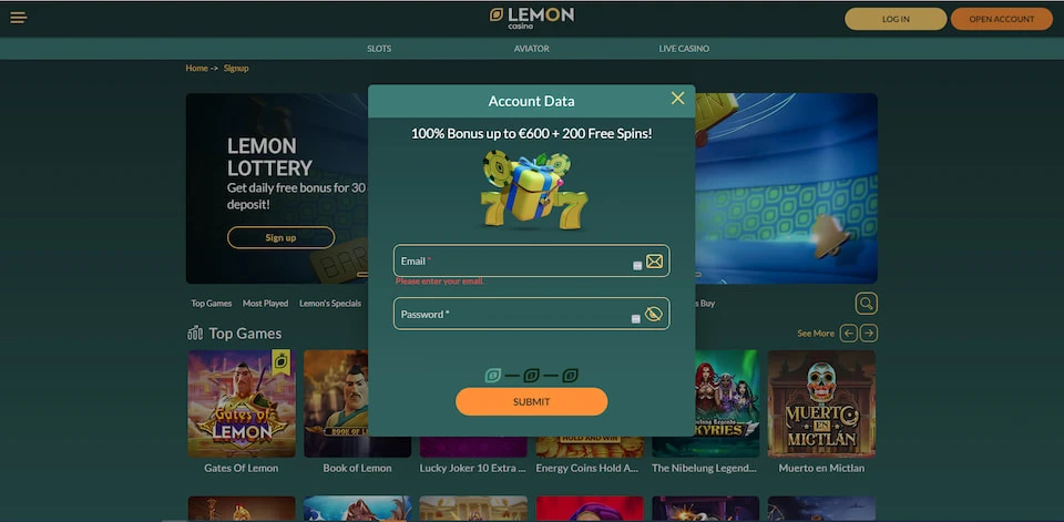 limon casino kayıt formu