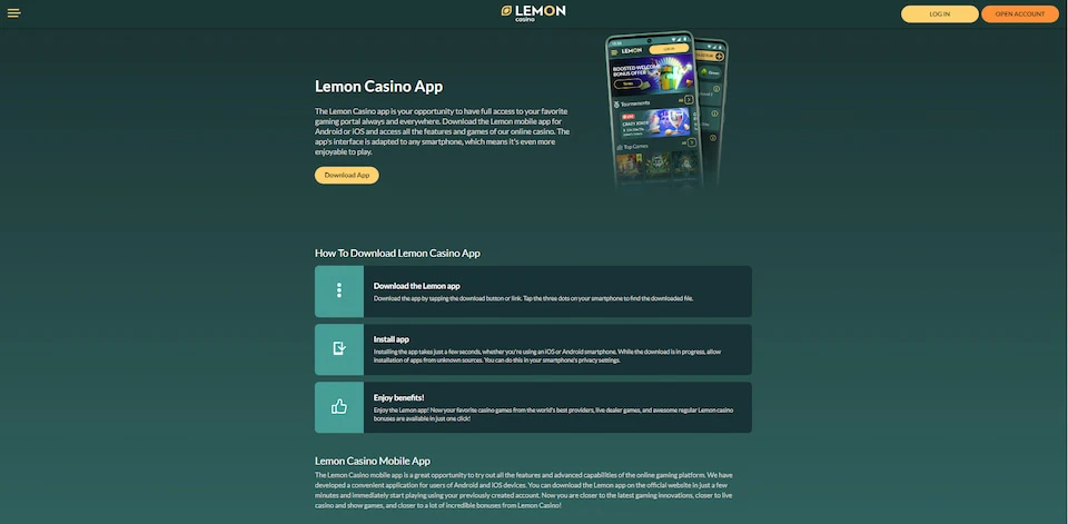 limon casino mobil uygulama nasıl indirilir