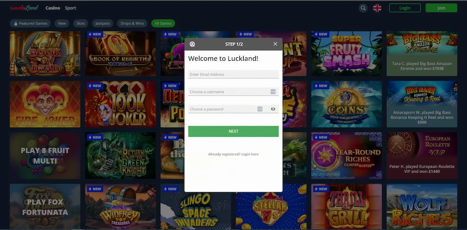 luckland registration form