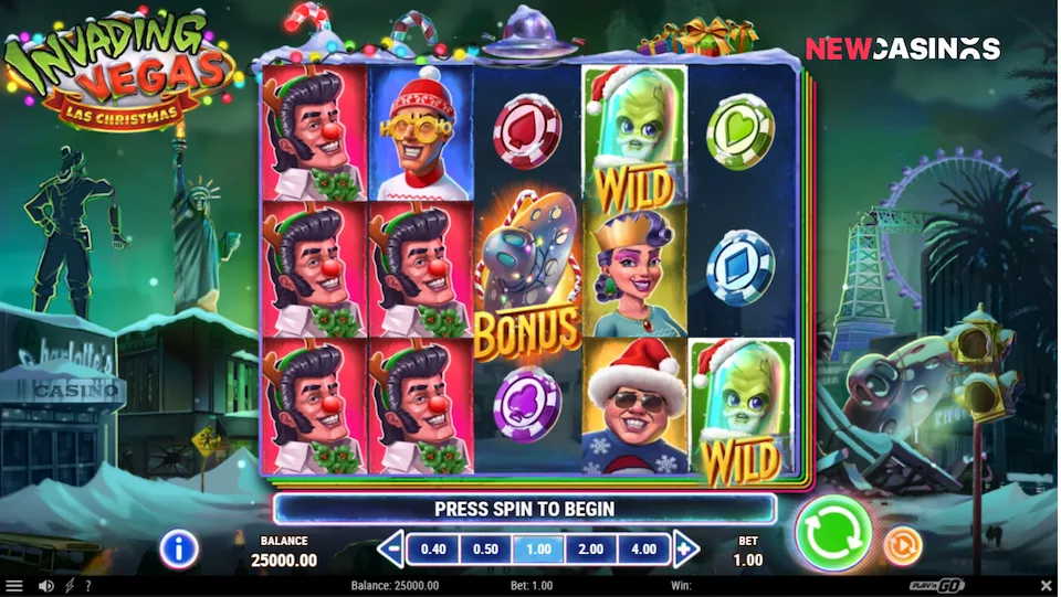 invading vegas: las christmas gameplay