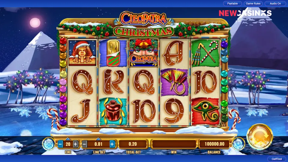 cleopatra christmas slot gameplay