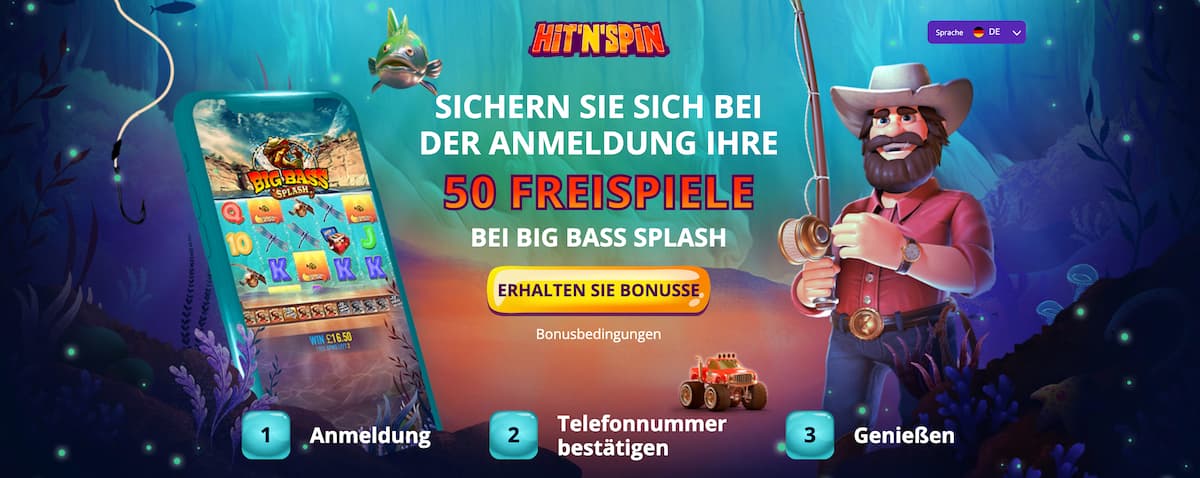 HitnSpin 50 Freispiele ohne Einzahlung