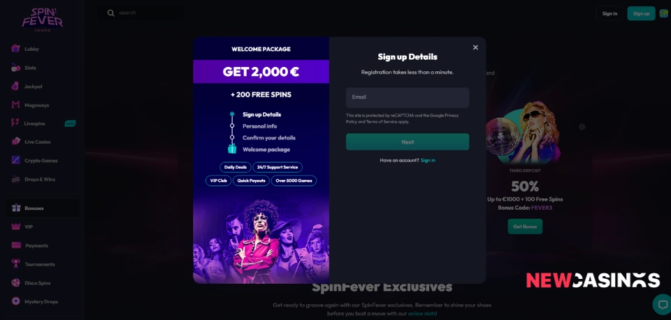 spinfever registration form