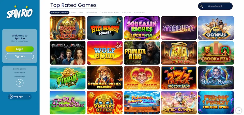 spin rio casino games