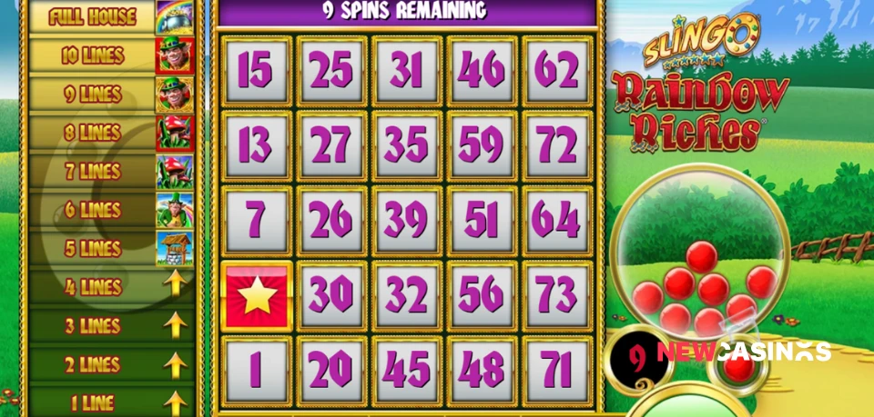 Slingo Rainbow Riches Gameplay