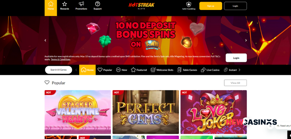 hotstreak slots casino homepage