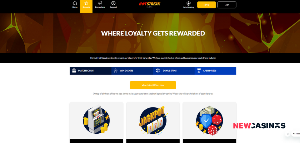 hotstreak slots loyalty rewards