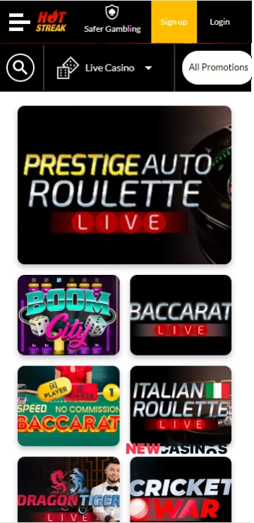 hotstreak on android mobile