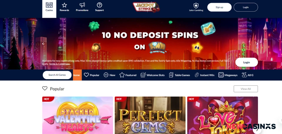 jackpot strike casino homepage