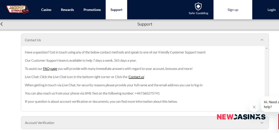 jackpot strike customer support