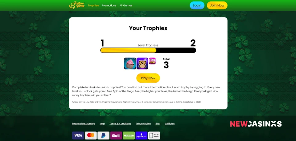 fortune games trophies
