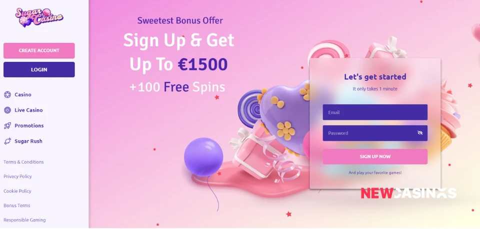 Sugar Casino Homepage