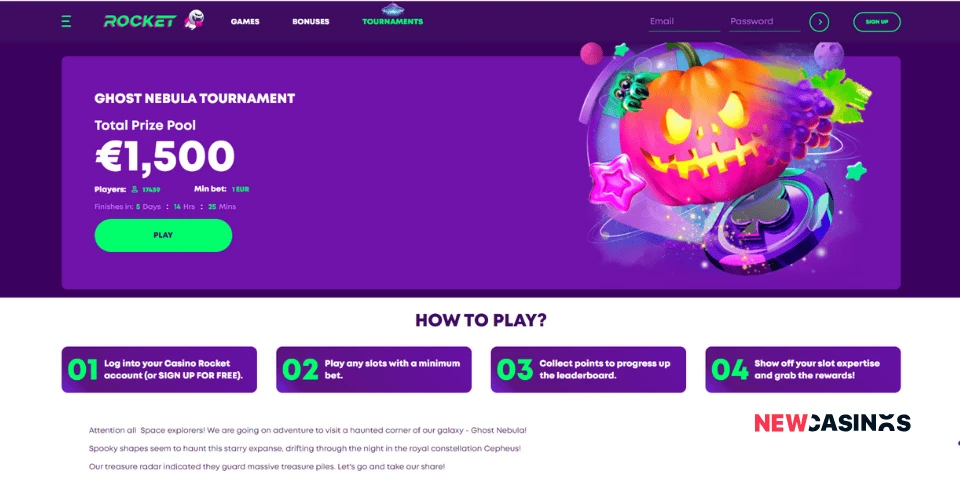 casinorocket ghost nebula tournament