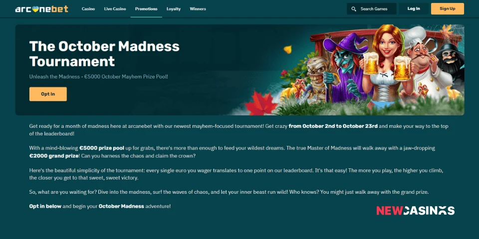 arcanbet the october madness tournament