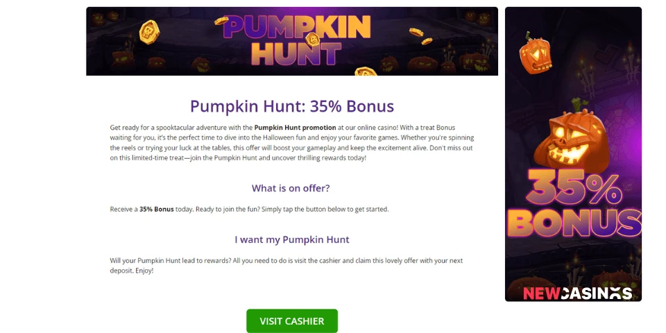 omnislots pumpkin hunt 35% bonus