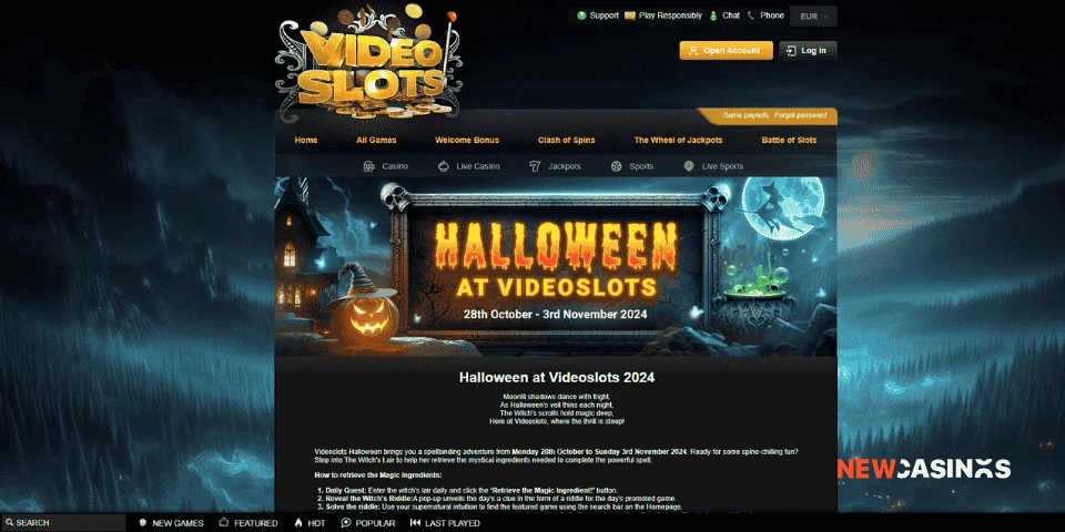 halloween at videoslots row