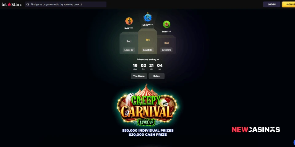 bitstarz creepy carnival level up